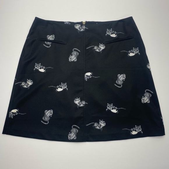 Disney Alice Through The Looking Glass Black Skirt W 8 Back Zip Pockets CATS - Picture 1 of 14